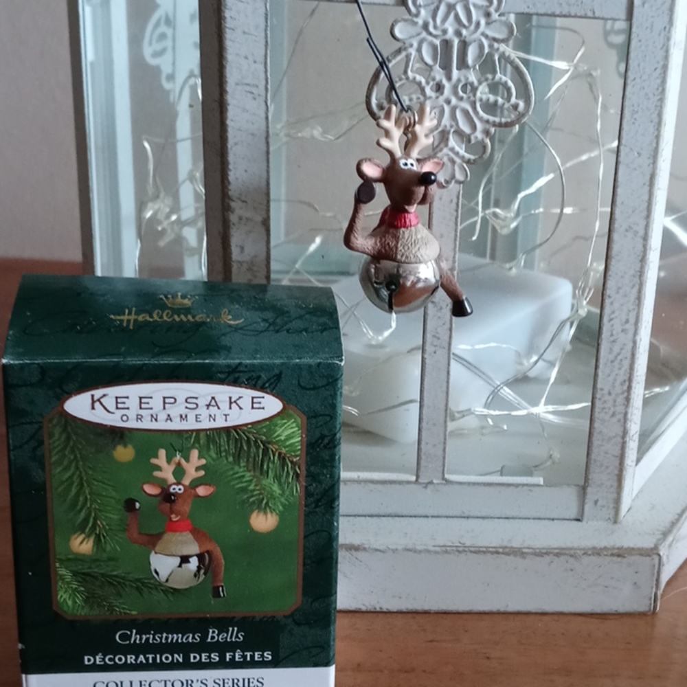 Hallmark Christmas Reindeer Bell Miniature Ornament